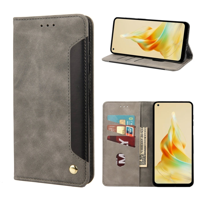 Estuche para teléfono de cuero con empalme de sensación de piel, For OPPO Reno8 T 4G, For Xiaomi Redmi Note 12 5G Global / Poco X5 5G, For Xiaomi Redmi Note 12 Pro 5G Global, For Xiaomi Redmi Note 12 Pro+ 5G Global