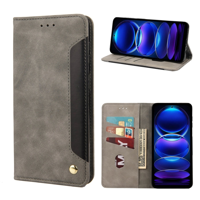 Estuche para teléfono de cuero con empalme de sensación de piel, For OPPO Reno8 T 4G, For Xiaomi Redmi Note 12 5G Global / Poco X5 5G, For Xiaomi Redmi Note 12 Pro 5G Global, For Xiaomi Redmi Note 12 Pro+ 5G Global
