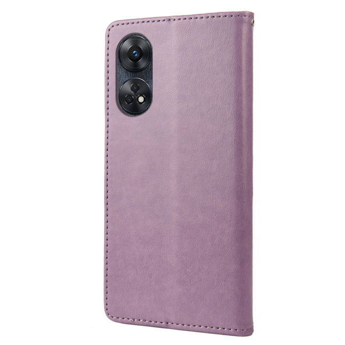 Estuche para teléfono de cuero con estampado de flores de mariposa, For OPPO Reno8 T 4G, For Xiaomi Redmi Note 12 5G Global / Poco X5 5G, For Xiaomi Redmi Note 12 Pro 5G Global, For Xiaomi Redmi Note 12 Pro+ 5G Global