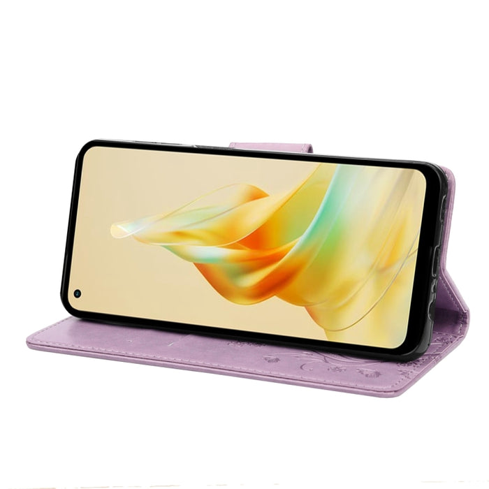 Estuche para teléfono de cuero con estampado de flores de mariposa, For OPPO Reno8 T 4G, For Xiaomi Redmi Note 12 5G Global / Poco X5 5G, For Xiaomi Redmi Note 12 Pro 5G Global, For Xiaomi Redmi Note 12 Pro+ 5G Global