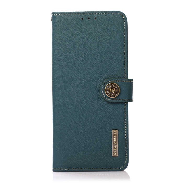 KHAZNEH Custer Texture RFID Estuche para teléfono de cuero genuino, For Google Pixel 7A, For Xiaomi Redmi Note 12 4G Global