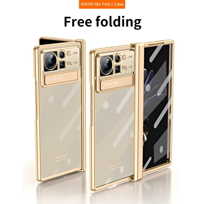 Caja de teléfono transparente con bisagra galvanizada, For Xiaomi Mix Fold 2