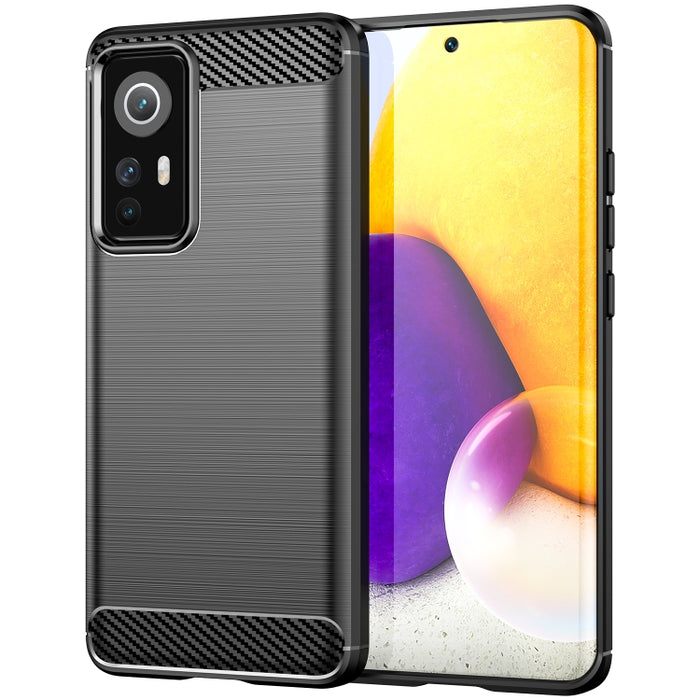 Caja de teléfono TPU de fibra de carbono con textura cepillada, For Xiaomi Redmi 9 Activ, For Xiaomi Redmi 9 India, For Xiaomi Redmi 9C NFC, For Xiaomi Redmi 10A, For Xiaomi 12S, For Xiaomi 12X, For Xiaomi 12 Pro Dimensity, For Xiaomi 12S Pro          ...