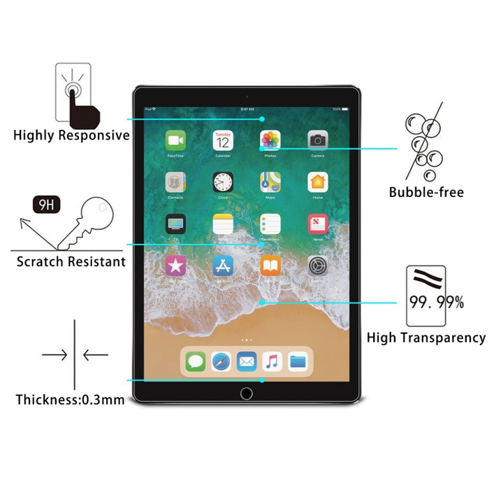 2 uds 9H 2.5D película de vidrio templado para tableta a prueba de explosiones, For iPad Pro 12.9 2017 / 2015 (2pcs), For OPPO Pad 2 / Pad Neo 11.4(2 PCS)