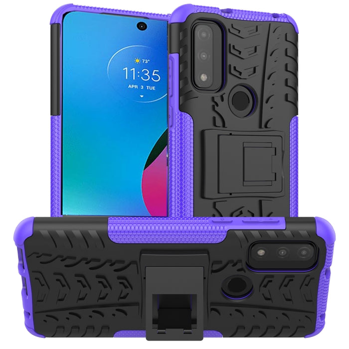 Funda para teléfono con textura de neumático TPU + PC con soporte, For Motorola Moto G Play 2023/G Pure/G Power 2022, For Xiaomi Redmi Note 12 Pro 5G, For Xiaomi Redmi Note 12 Pro+ 5G
