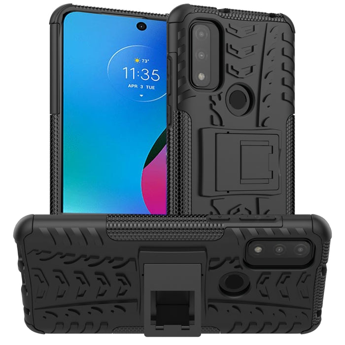 Funda para teléfono con textura de neumático TPU + PC con soporte, For Motorola Moto G Play 2023/G Pure/G Power 2022, For Xiaomi Redmi Note 12 Pro 5G, For Xiaomi Redmi Note 12 Pro+ 5G