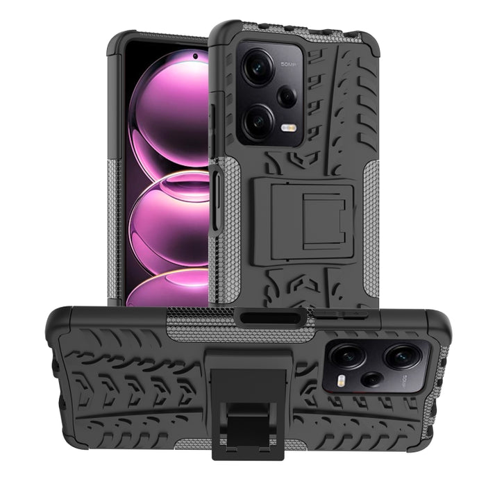 Funda para teléfono con textura de neumático TPU + PC con soporte, For Motorola Moto G Play 2023/G Pure/G Power 2022, For Xiaomi Redmi Note 12 Pro 5G, For Xiaomi Redmi Note 12 Pro+ 5G