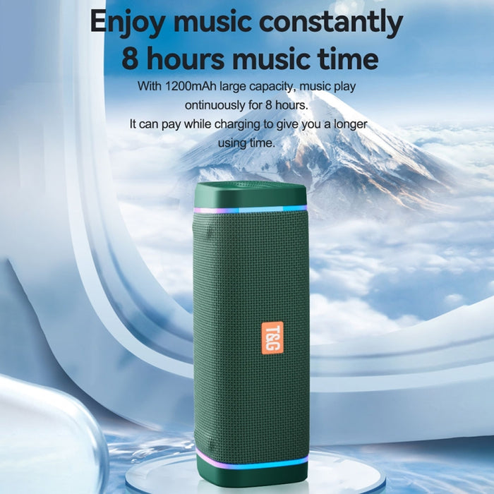 T&G TG375 Subwoofer de altavoz Bluetooth inalámbrico RGB con luz LED portátil para exteriores, TG375