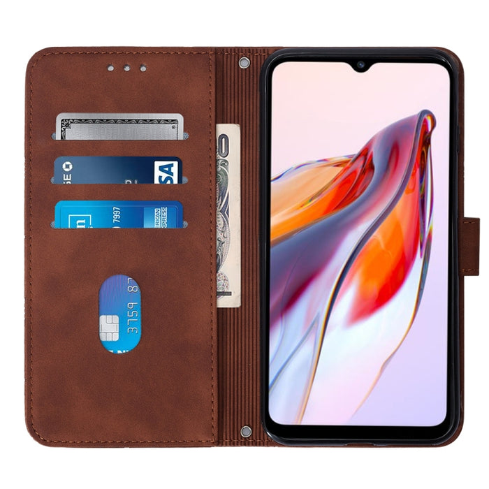 Estuche para teléfono de cuero con tapa en relieve 3D Crossbody, For Xiaomi Redmi 12C / Redmi 11A 4G Global, For Samsung Galaxy A04 Core, For Samsung Galaxy A04e, For Samsung Galaxy A24 4G