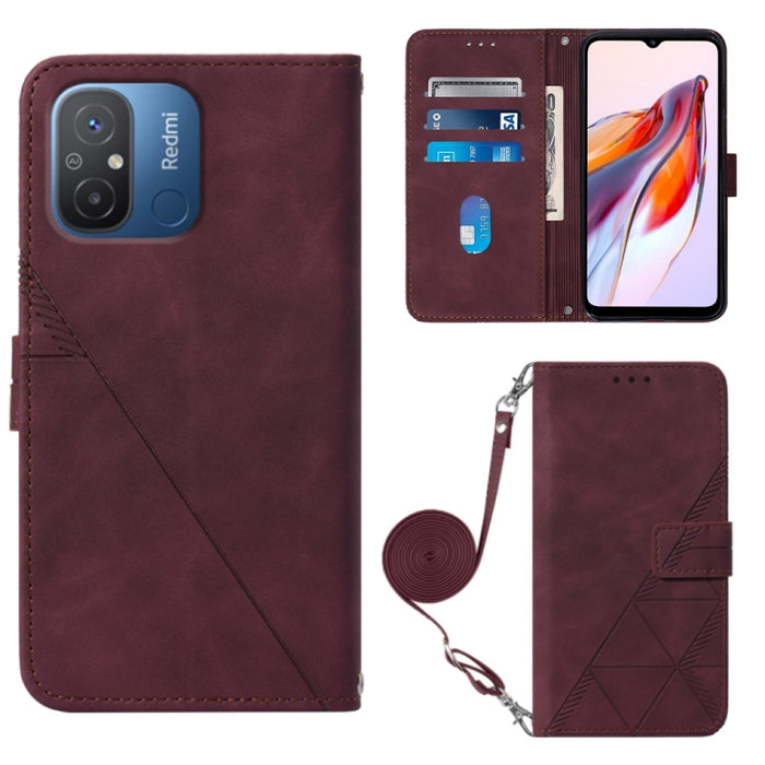 Estuche para teléfono de cuero con tapa en relieve 3D Crossbody, For Xiaomi Redmi 12C / Redmi 11A 4G Global, For Samsung Galaxy A04 Core, For Samsung Galaxy A04e, For Samsung Galaxy A24 4G