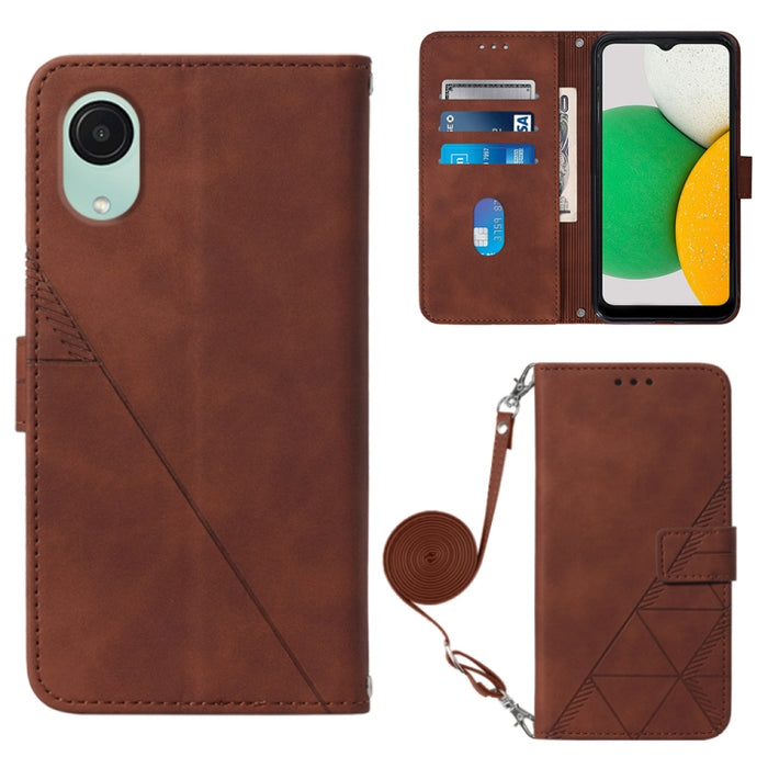 Estuche para teléfono de cuero con tapa en relieve 3D Crossbody, For Xiaomi Redmi 12C / Redmi 11A 4G Global, For Samsung Galaxy A04 Core, For Samsung Galaxy A04e, For Samsung Galaxy A24 4G