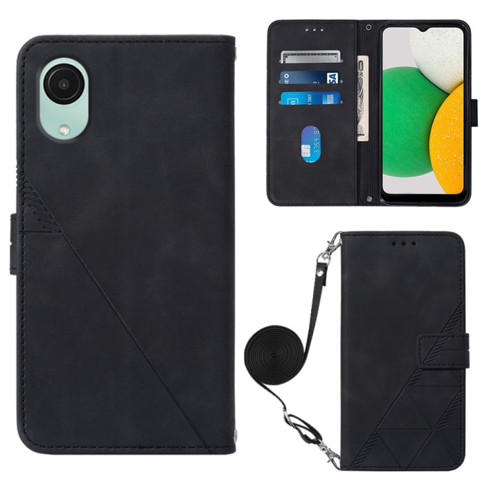 Estuche para teléfono de cuero con tapa en relieve 3D Crossbody, For Xiaomi Redmi 12C / Redmi 11A 4G Global, For Samsung Galaxy A04 Core, For Samsung Galaxy A04e, For Samsung Galaxy A24 4G