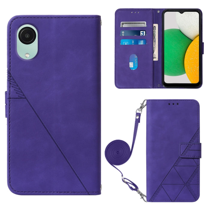 Estuche para teléfono de cuero con tapa en relieve 3D Crossbody, For Xiaomi Redmi 12C / Redmi 11A 4G Global, For Samsung Galaxy A04 Core, For Samsung Galaxy A04e, For Samsung Galaxy A24 4G