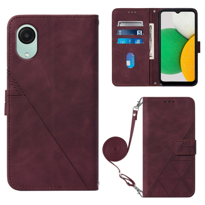 Estuche para teléfono de cuero con tapa en relieve 3D Crossbody, For Xiaomi Redmi 12C / Redmi 11A 4G Global, For Samsung Galaxy A04 Core, For Samsung Galaxy A04e, For Samsung Galaxy A24 4G