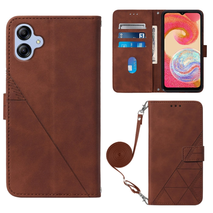 Estuche para teléfono de cuero con tapa en relieve 3D Crossbody, For Xiaomi Redmi 12C / Redmi 11A 4G Global, For Samsung Galaxy A04 Core, For Samsung Galaxy A04e, For Samsung Galaxy A24 4G