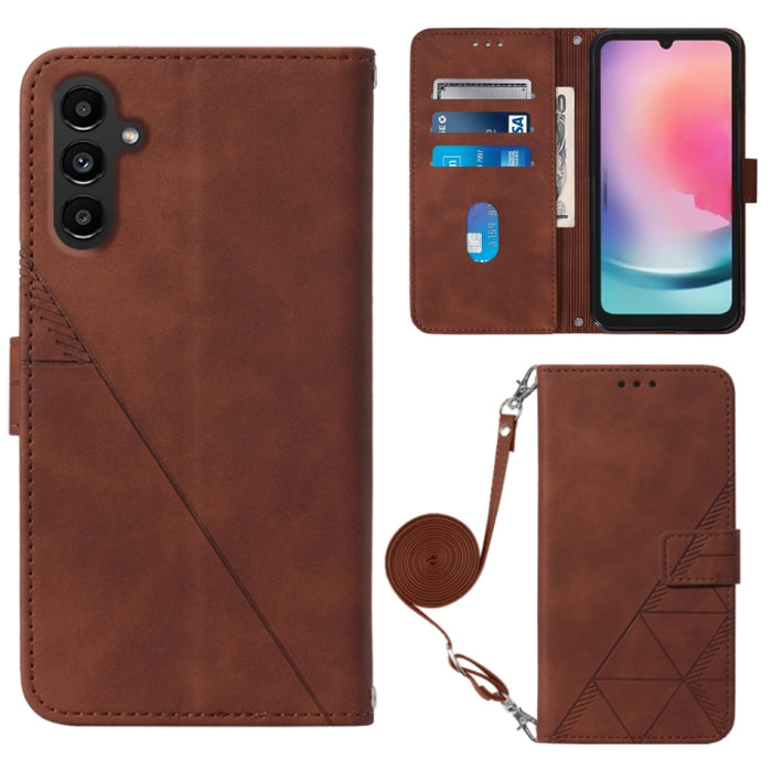 Estuche para teléfono de cuero con tapa en relieve 3D Crossbody, For Xiaomi Redmi 12C / Redmi 11A 4G Global, For Samsung Galaxy A04 Core, For Samsung Galaxy A04e, For Samsung Galaxy A24 4G