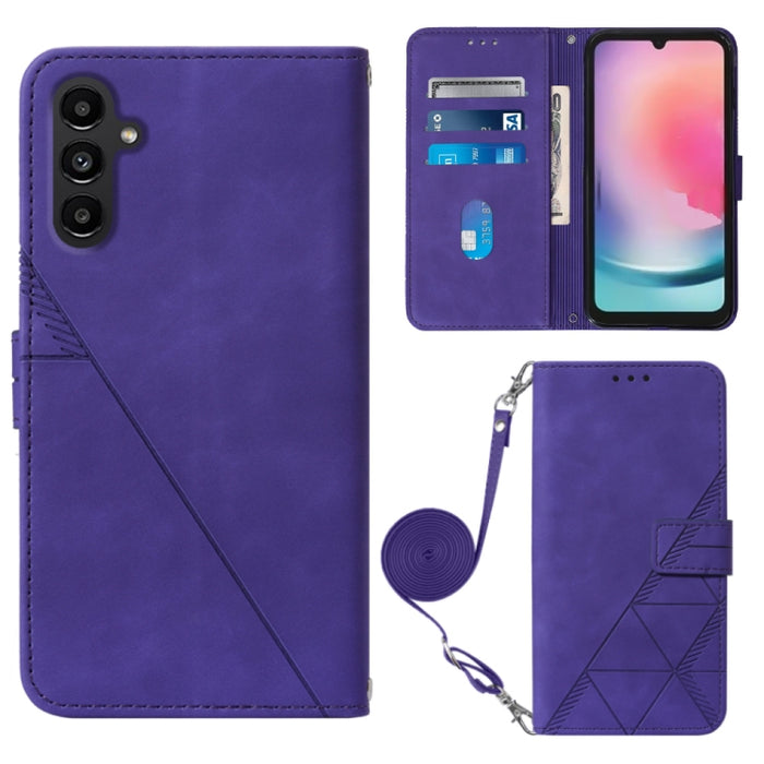 Estuche para teléfono de cuero con tapa en relieve 3D Crossbody, For Xiaomi Redmi 12C / Redmi 11A 4G Global, For Samsung Galaxy A04 Core, For Samsung Galaxy A04e, For Samsung Galaxy A24 4G