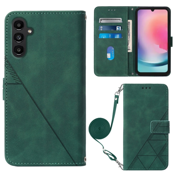 Estuche para teléfono de cuero con tapa en relieve 3D Crossbody, For Xiaomi Redmi 12C / Redmi 11A 4G Global, For Samsung Galaxy A04 Core, For Samsung Galaxy A04e, For Samsung Galaxy A24 4G