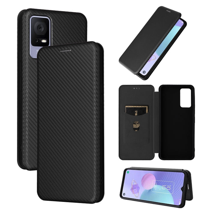 Funda de cuero con textura de fibra de carbono para teléfono, For TCL 408, For Kyocera Digno SX3 KYG02, For Motorola Moto G Power 2023, For Xiaomi 13 Lite