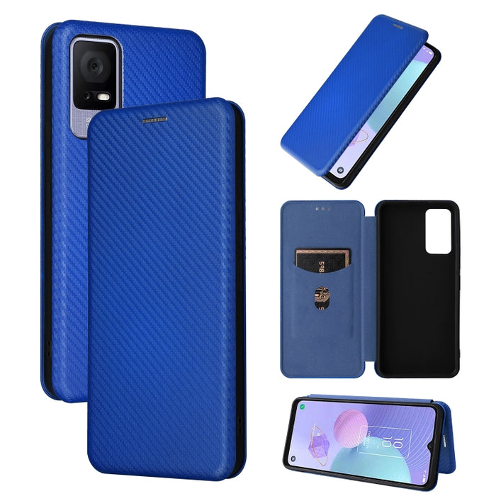 Funda de cuero con textura de fibra de carbono para teléfono, For TCL 408, For Kyocera Digno SX3 KYG02, For Motorola Moto G Power 2023, For Xiaomi 13 Lite