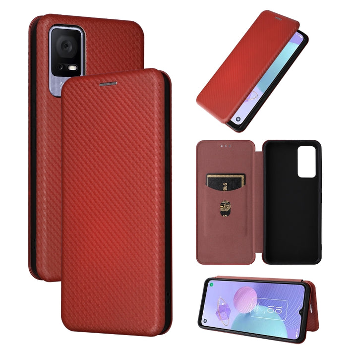 Funda de cuero con textura de fibra de carbono para teléfono, For TCL 408, For Kyocera Digno SX3 KYG02, For Motorola Moto G Power 2023, For Xiaomi 13 Lite