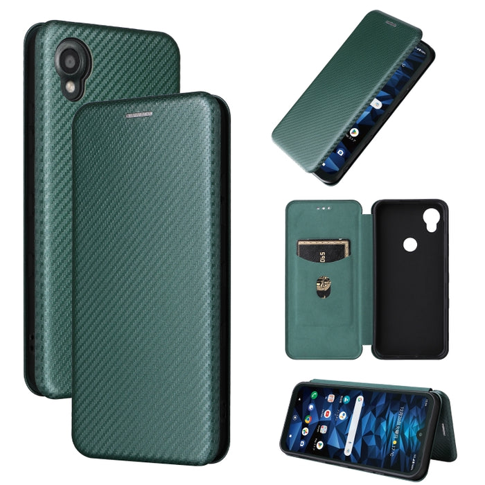 Funda de cuero con textura de fibra de carbono para teléfono, For TCL 408, For Kyocera Digno SX3 KYG02, For Motorola Moto G Power 2023, For Xiaomi 13 Lite