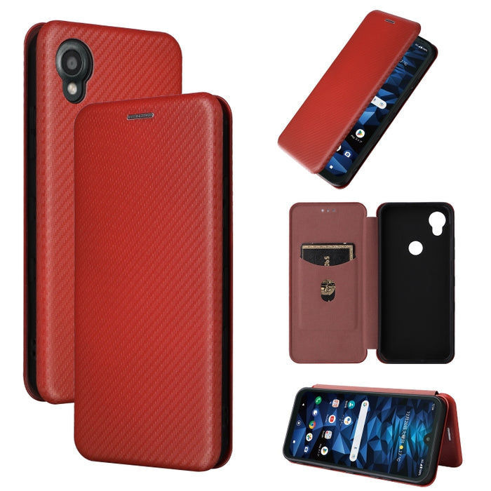 Funda de cuero con textura de fibra de carbono para teléfono, For TCL 408, For Kyocera Digno SX3 KYG02, For Motorola Moto G Power 2023, For Xiaomi 13 Lite