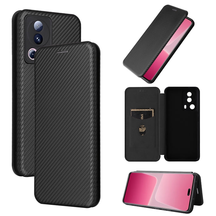 Funda de cuero con textura de fibra de carbono para teléfono, For TCL 408, For Kyocera Digno SX3 KYG02, For Motorola Moto G Power 2023, For Xiaomi 13 Lite