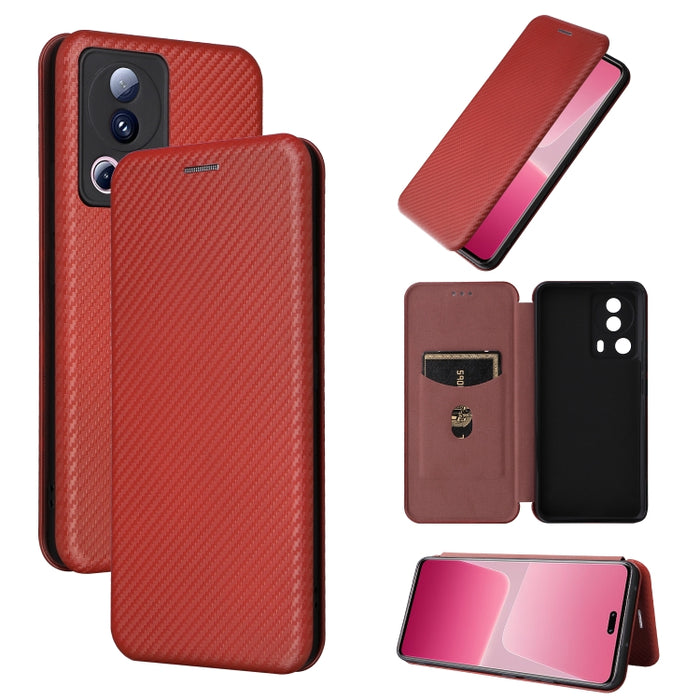 Funda de cuero con textura de fibra de carbono para teléfono, For TCL 408, For Kyocera Digno SX3 KYG02, For Motorola Moto G Power 2023, For Xiaomi 13 Lite