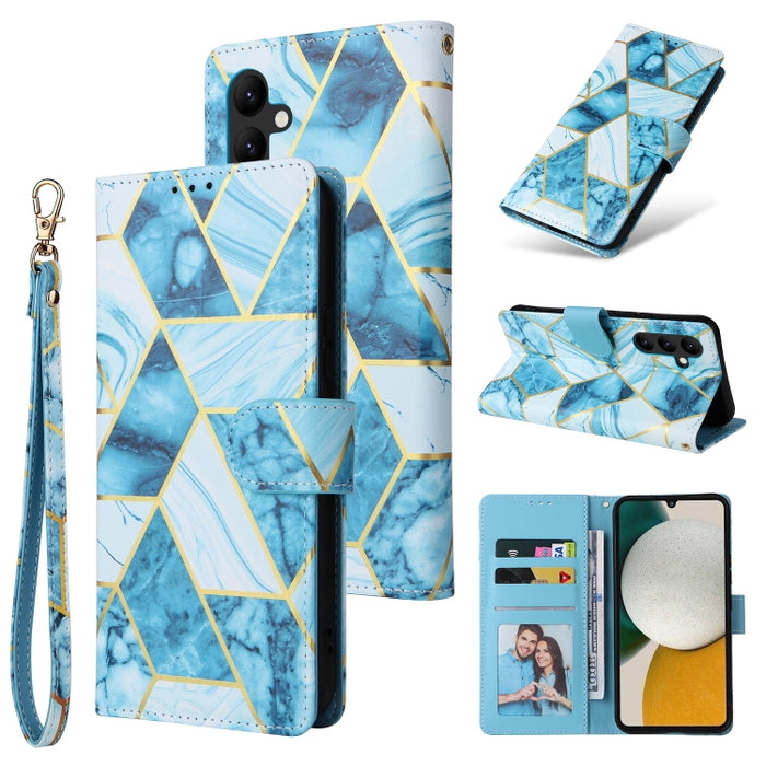 Estuche para teléfono de cuero con costuras bronceadas de mármol, For Samsung Galaxy A34 5G, For Samsung Galaxy A54 5G, For Xiaomi Redmi Note 12 5G, For Xiaomi Redmi Note 12 Pro 5G, For Xiaomi Redmi Note 12 Pro+ 5G
