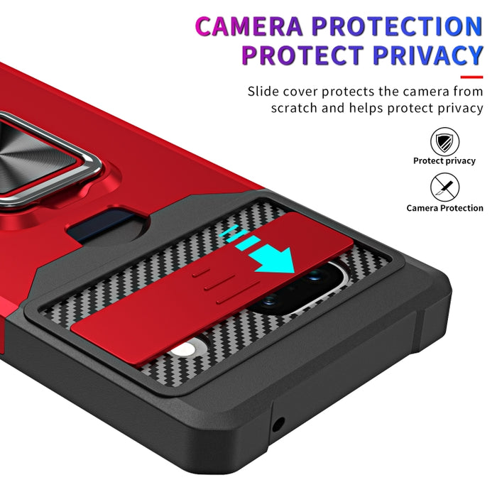 Estuche para teléfono con ranura para tarjeta y protector de cámara con soporte para anillo, For Motorola Moto G Play 2023, For Google Pixel 7a, For Xiaomi Redmi Note 12 5G / Poco X5, For Xiaomi Redmi Note 12 Pro 5G