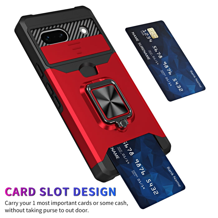 Estuche para teléfono con ranura para tarjeta y protector de cámara con soporte para anillo, For Motorola Moto G Play 2023, For Google Pixel 7a, For Xiaomi Redmi Note 12 5G / Poco X5, For Xiaomi Redmi Note 12 Pro 5G