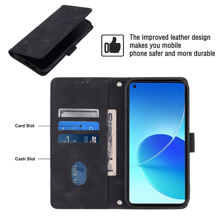 Estuche para teléfono de cuero en relieve con tacto de piel, For OPPO Reno6 5G, For OPPO A9 2020 / A5 2020 / A11X, For OPPO A16 / A54S, For OPPO A16K, For OPPO A57 5G 2022 / Realme V23 / Narzo 50 5G / A77 5G / K10 5G Global / A57 4G / V23i             ...