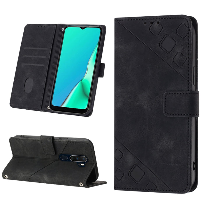 Estuche para teléfono de cuero en relieve con tacto de piel, For OPPO Reno6 5G, For OPPO A9 2020 / A5 2020 / A11X, For OPPO A16 / A54S, For OPPO A16K, For OPPO A57 5G 2022 / Realme V23 / Narzo 50 5G / A77 5G / K10 5G Global / A57 4G / V23i             ...