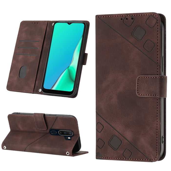 Estuche para teléfono de cuero en relieve con tacto de piel, For OPPO Reno6 5G, For OPPO A9 2020 / A5 2020 / A11X, For OPPO A16 / A54S, For OPPO A16K, For OPPO A57 5G 2022 / Realme V23 / Narzo 50 5G / A77 5G / K10 5G Global / A57 4G / V23i             ...