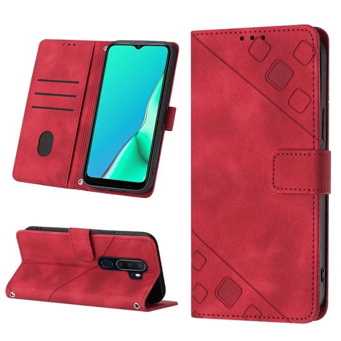 Estuche para teléfono de cuero en relieve con tacto de piel, For OPPO Reno6 5G, For OPPO A9 2020 / A5 2020 / A11X, For OPPO A16 / A54S, For OPPO A16K, For OPPO A57 5G 2022 / Realme V23 / Narzo 50 5G / A77 5G / K10 5G Global / A57 4G / V23i             ...