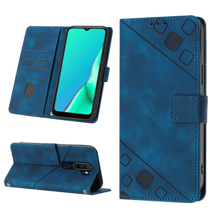 Estuche para teléfono de cuero en relieve con tacto de piel, For OPPO Reno6 5G, For OPPO A9 2020 / A5 2020 / A11X, For OPPO A16 / A54S, For OPPO A16K, For OPPO A57 5G 2022 / Realme V23 / Narzo 50 5G / A77 5G / K10 5G Global / A57 4G / V23i             ...