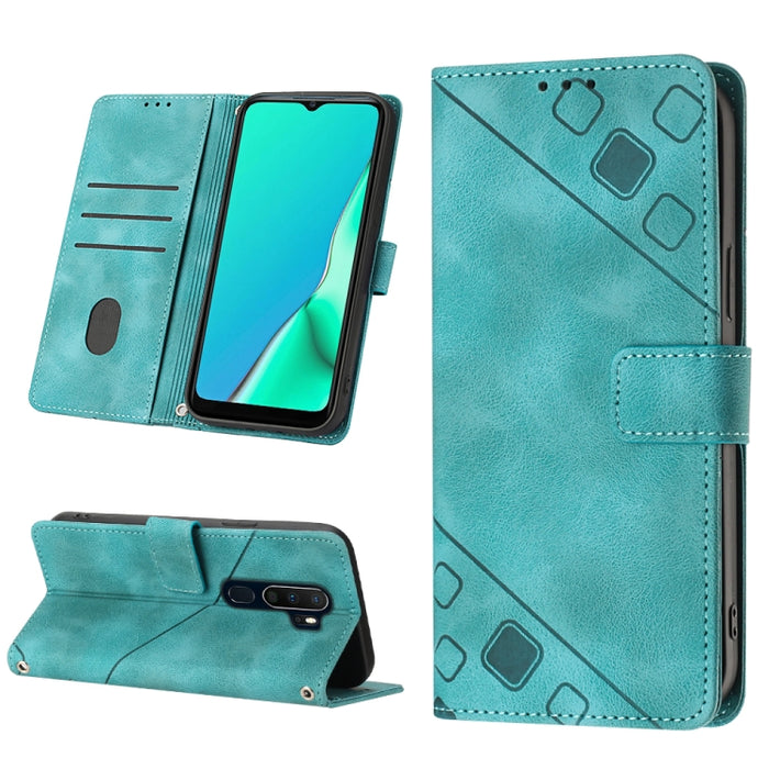 Estuche para teléfono de cuero en relieve con tacto de piel, For OPPO Reno6 5G, For OPPO A9 2020 / A5 2020 / A11X, For OPPO A16 / A54S, For OPPO A16K, For OPPO A57 5G 2022 / Realme V23 / Narzo 50 5G / A77 5G / K10 5G Global / A57 4G / V23i             ...