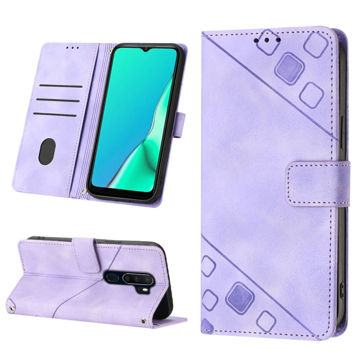 Estuche para teléfono de cuero en relieve con tacto de piel, For OPPO Reno6 5G, For OPPO A9 2020 / A5 2020 / A11X, For OPPO A16 / A54S, For OPPO A16K, For OPPO A57 5G 2022 / Realme V23 / Narzo 50 5G / A77 5G / K10 5G Global / A57 4G / V23i             ...