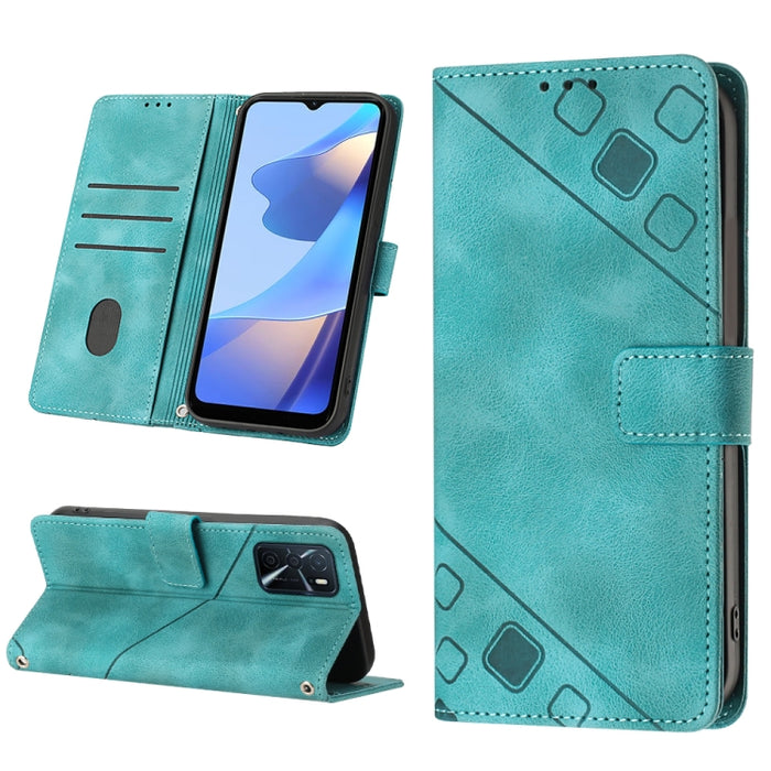 Estuche para teléfono de cuero en relieve con tacto de piel, For OPPO Reno6 5G, For OPPO A9 2020 / A5 2020 / A11X, For OPPO A16 / A54S, For OPPO A16K, For OPPO A57 5G 2022 / Realme V23 / Narzo 50 5G / A77 5G / K10 5G Global / A57 4G / V23i             ...