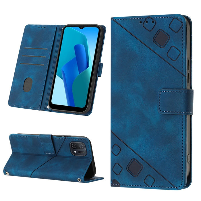 Estuche para teléfono de cuero en relieve con tacto de piel, For OPPO Reno6 5G, For OPPO A9 2020 / A5 2020 / A11X, For OPPO A16 / A54S, For OPPO A16K, For OPPO A57 5G 2022 / Realme V23 / Narzo 50 5G / A77 5G / K10 5G Global / A57 4G / V23i             ...