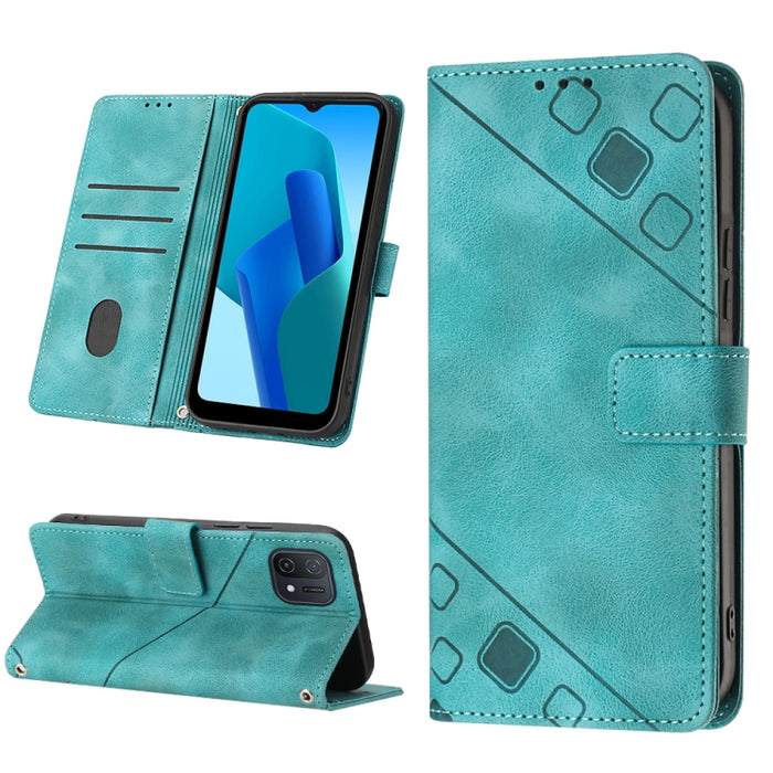Estuche para teléfono de cuero en relieve con tacto de piel, For OPPO Reno6 5G, For OPPO A9 2020 / A5 2020 / A11X, For OPPO A16 / A54S, For OPPO A16K, For OPPO A57 5G 2022 / Realme V23 / Narzo 50 5G / A77 5G / K10 5G Global / A57 4G / V23i             ...