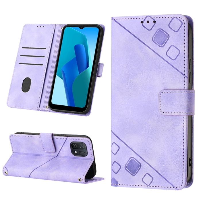 Estuche para teléfono de cuero en relieve con tacto de piel, For OPPO Reno6 5G, For OPPO A9 2020 / A5 2020 / A11X, For OPPO A16 / A54S, For OPPO A16K, For OPPO A57 5G 2022 / Realme V23 / Narzo 50 5G / A77 5G / K10 5G Global / A57 4G / V23i             ...