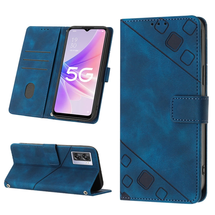 Estuche para teléfono de cuero en relieve con tacto de piel, For OPPO Reno6 5G, For OPPO A9 2020 / A5 2020 / A11X, For OPPO A16 / A54S, For OPPO A16K, For OPPO A57 5G 2022 / Realme V23 / Narzo 50 5G / A77 5G / K10 5G Global / A57 4G / V23i             ...