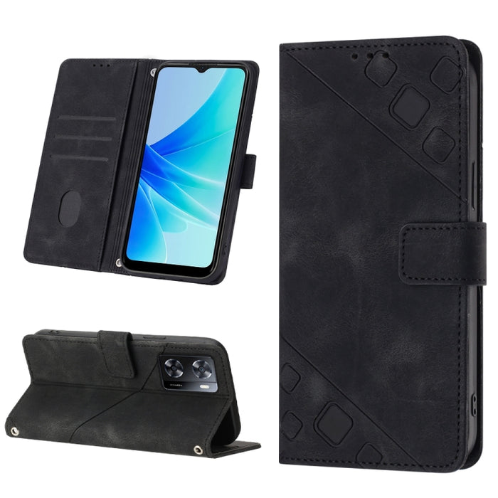 Estuche para teléfono de cuero en relieve con tacto de piel, For OPPO Reno6 5G, For OPPO A9 2020 / A5 2020 / A11X, For OPPO A16 / A54S, For OPPO A16K, For OPPO A57 5G 2022 / Realme V23 / Narzo 50 5G / A77 5G / K10 5G Global / A57 4G / V23i             ...