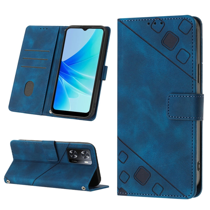 Estuche para teléfono de cuero en relieve con tacto de piel, For OPPO Reno6 5G, For OPPO A9 2020 / A5 2020 / A11X, For OPPO A16 / A54S, For OPPO A16K, For OPPO A57 5G 2022 / Realme V23 / Narzo 50 5G / A77 5G / K10 5G Global / A57 4G / V23i             ...