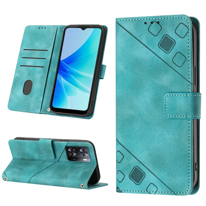 Estuche para teléfono de cuero en relieve con tacto de piel, For OPPO Reno6 5G, For OPPO A9 2020 / A5 2020 / A11X, For OPPO A16 / A54S, For OPPO A16K, For OPPO A57 5G 2022 / Realme V23 / Narzo 50 5G / A77 5G / K10 5G Global / A57 4G / V23i             ...