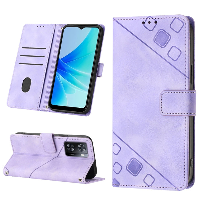 Estuche para teléfono de cuero en relieve con tacto de piel, For OPPO Reno6 5G, For OPPO A9 2020 / A5 2020 / A11X, For OPPO A16 / A54S, For OPPO A16K, For OPPO A57 5G 2022 / Realme V23 / Narzo 50 5G / A77 5G / K10 5G Global / A57 4G / V23i             ...