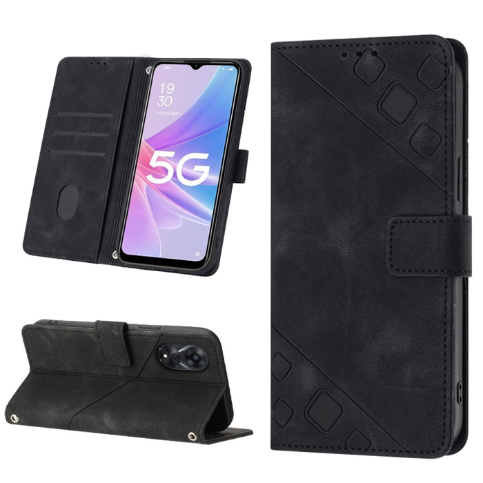 Estuche para teléfono de cuero en relieve con tacto de piel, For OPPO Reno6 5G, For OPPO A9 2020 / A5 2020 / A11X, For OPPO A16 / A54S, For OPPO A16K, For OPPO A57 5G 2022 / Realme V23 / Narzo 50 5G / A77 5G / K10 5G Global / A57 4G / V23i             ...