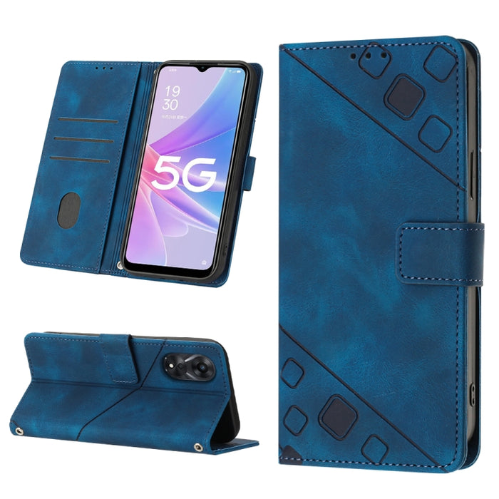 Estuche para teléfono de cuero en relieve con tacto de piel, For OPPO Reno6 5G, For OPPO A9 2020 / A5 2020 / A11X, For OPPO A16 / A54S, For OPPO A16K, For OPPO A57 5G 2022 / Realme V23 / Narzo 50 5G / A77 5G / K10 5G Global / A57 4G / V23i             ...